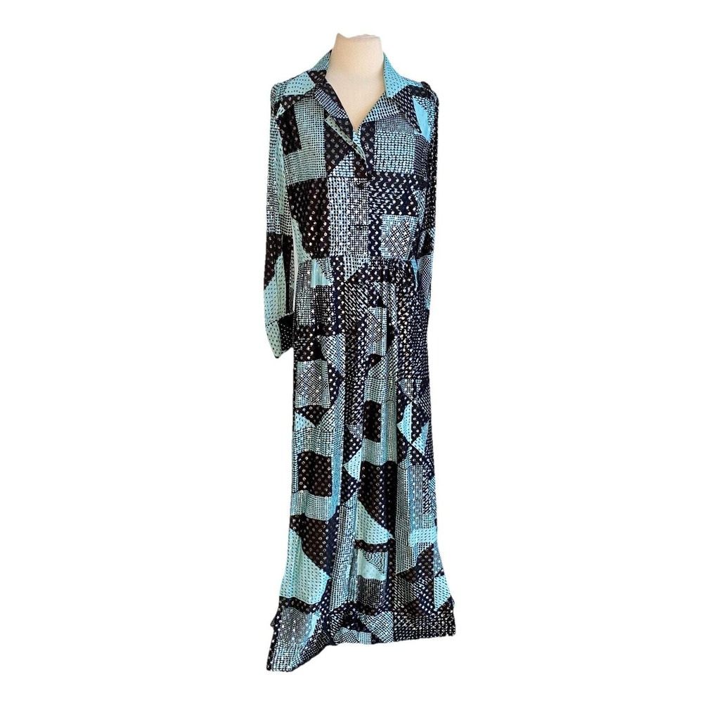 VTG 60's Fred‎ Rothschild Maxi Dress Sparkle Sz L Fairy Boho Cottagecore